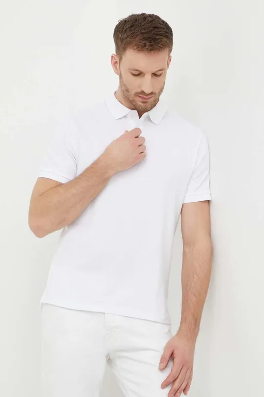 λευκό Βαμβακερό μπλουζάκι πόλο Pepe Jeans NEW OLIVER GD Ανδρικά