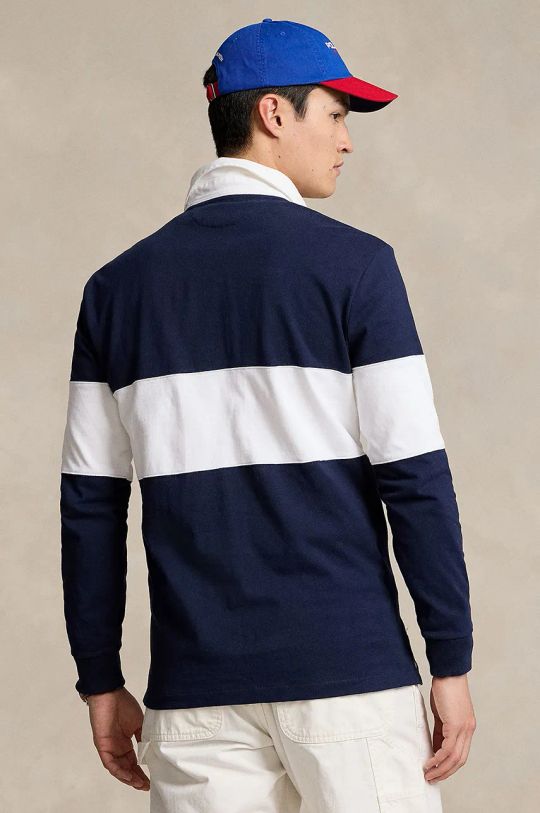 Памучна блуза с дълги ръкави Polo Ralph Lauren 710938458 тъмносин AW24