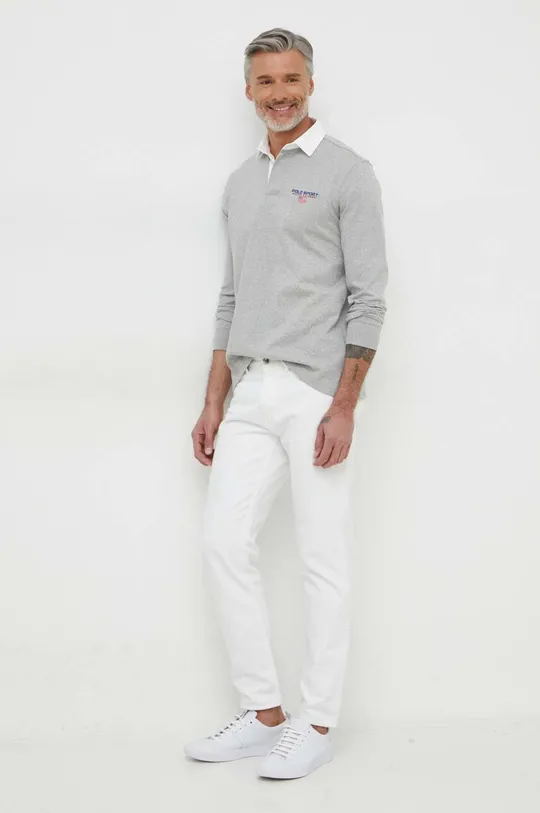 Βαμβακερή μπλούζα με μακριά μανίκια Polo Ralph Lauren γκρί