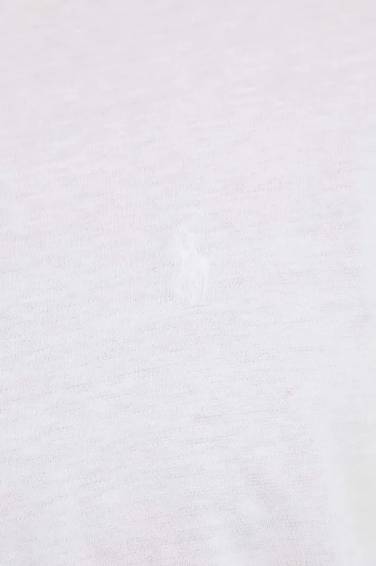 biela Polo tričko s prímesou ľanu Polo Ralph Lauren