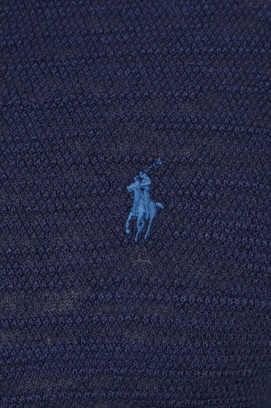 темно-синій Поло з домішкою льону Polo Ralph Lauren