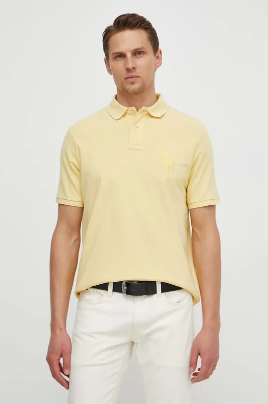 žltá Bavlnené polo tričko Polo Ralph Lauren
