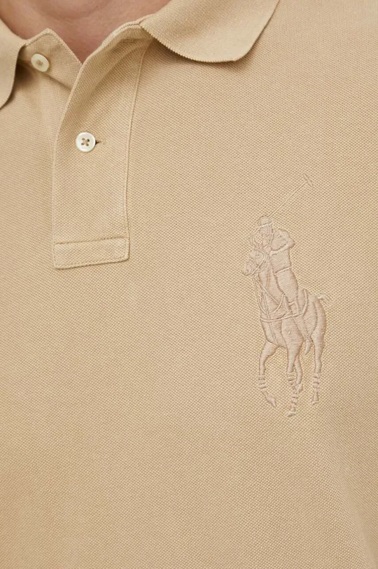 béžová Bavlnené polo tričko Polo Ralph Lauren