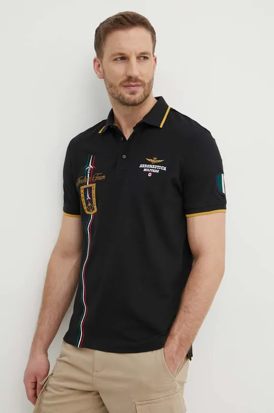 czarny Aeronautica Militare polo