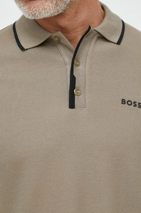 beige Boss Green polo in cotone