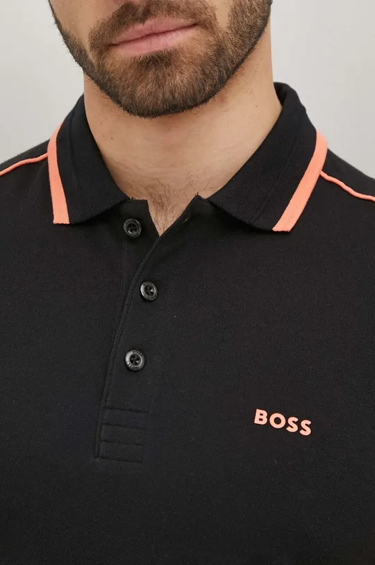 crna Pamučna polo majica Boss Green