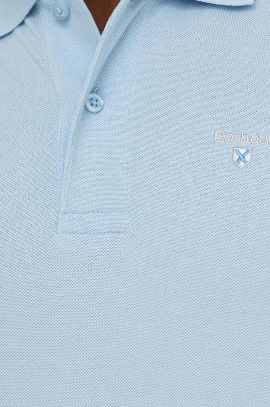 modrá Bavlnené polo tričko Barbour