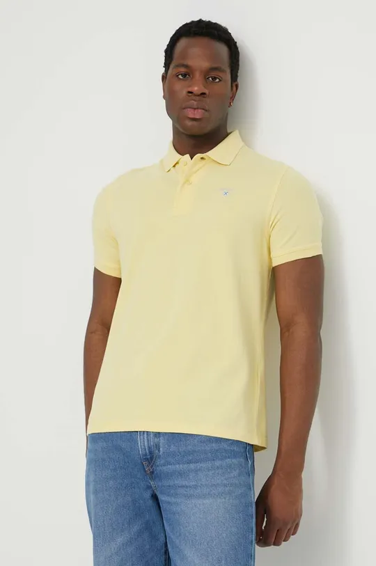 κίτρινο Βαμβακερό μπλουζάκι πόλο Barbour Ανδρικά