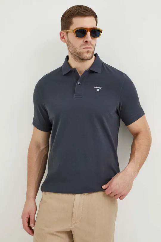 blu navy Barbour polo in cotone