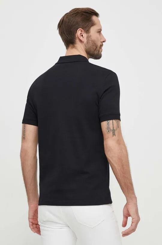 Βαμβακερό μπλουζάκι πόλο HUGO μαύρο