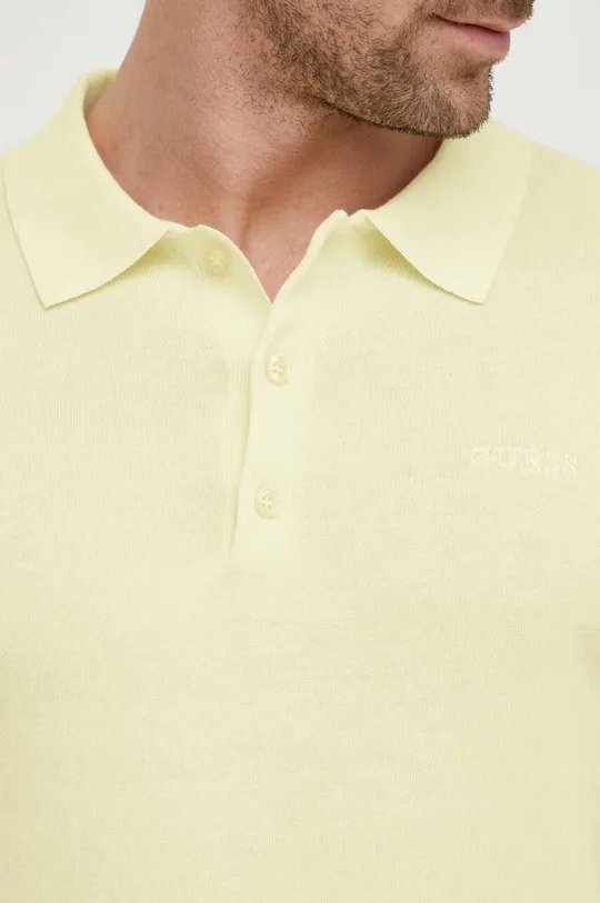 sárga Guess póló selyemkeverékkel CREE