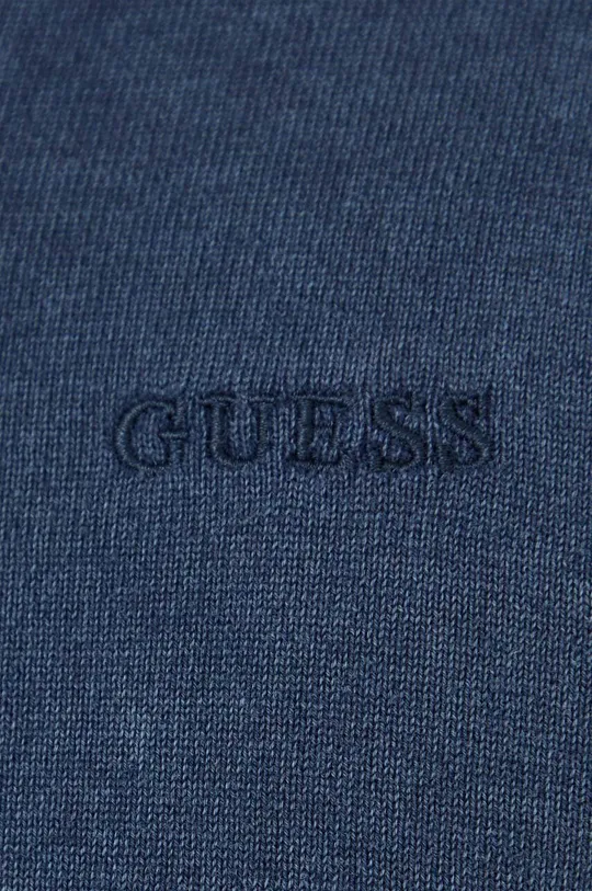 sötétkék Guess póló selyemkeverékkel CREE