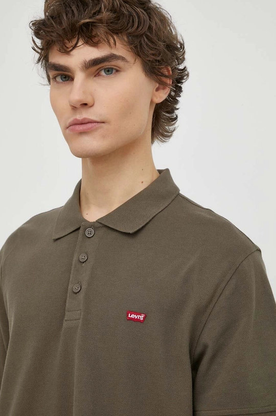 Bavlnené polo tričko Levi's zelená