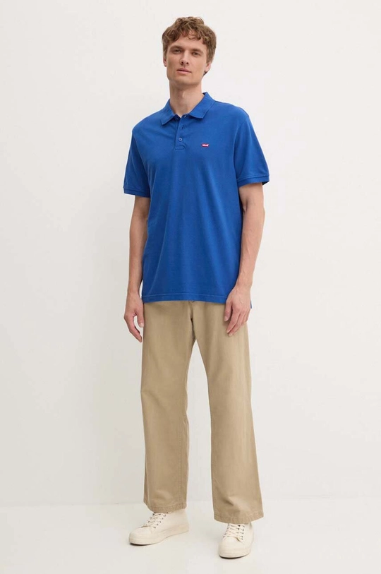 Levi's polo in cotone 35883 blu AW24