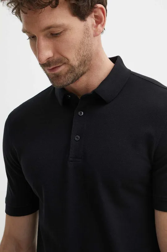 μαύρο Βαμβακερό μπλουζάκι πόλο Sisley