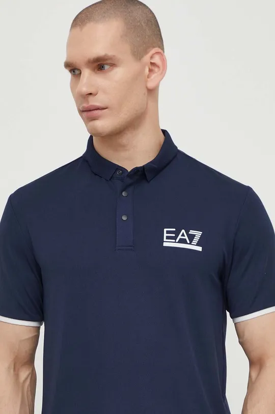 tmavomodrá Polo tričko EA7 Emporio Armani
