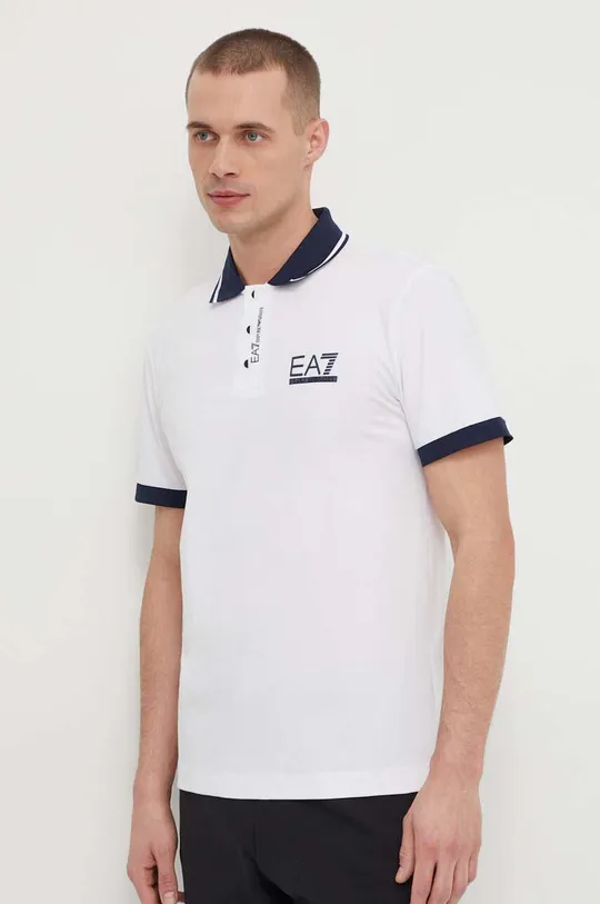 biela Polo tričko EA7 Emporio Armani Pánsky