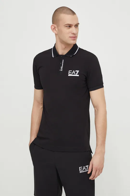čierna Polo tričko EA7 Emporio Armani Pánsky