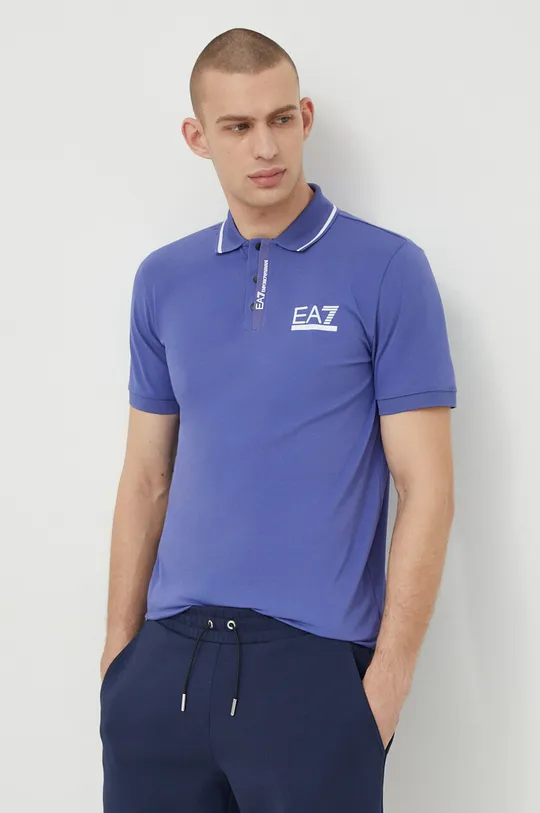 plava Polo majica EA7 Emporio Armani Muški
