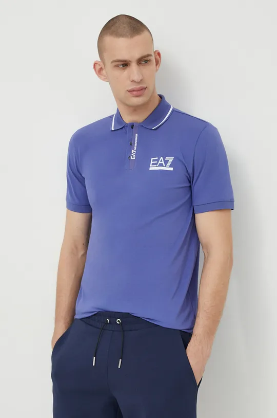 modra Polo EA7 Emporio Armani Moški