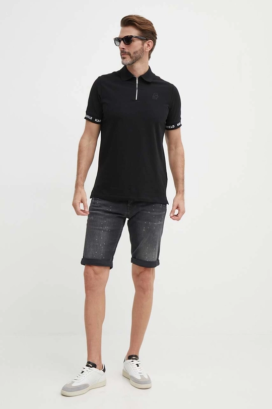 Karl Lagerfeld polo 542221.745018 czarny SS24