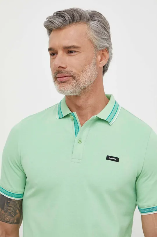 Polo majica Calvin Klein zelena