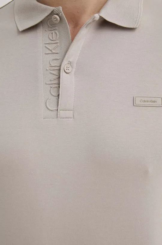 béžová Bavlnené polo tričko Calvin Klein