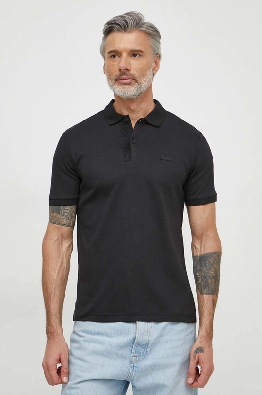 nero Calvin Klein polo in cotone Uomo