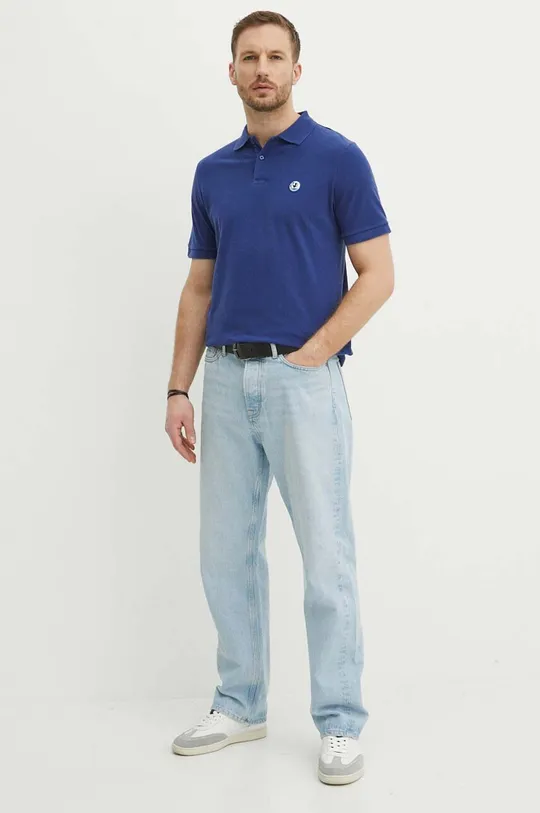 Save The Duck polo in cotone blu navy