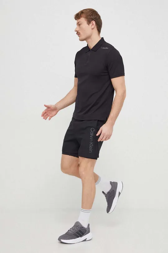 Športna polo majica Calvin Klein Performance črna