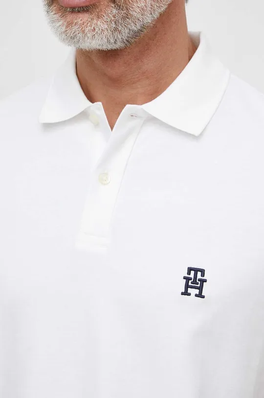biela Bavlnené polo tričko Tommy Hilfiger