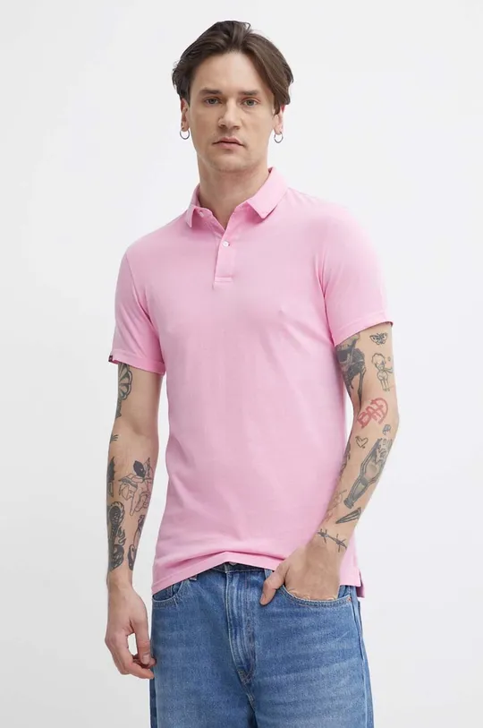 rózsaszín Superdry pamut póló Férfi