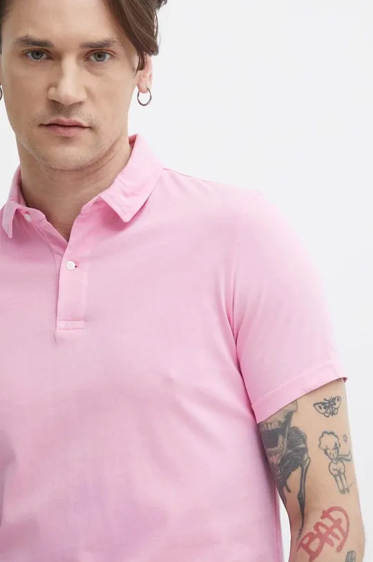 rózsaszín Superdry pamut póló