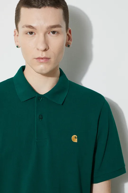 Carhartt WIP polo bawełniane S/S Chase Pique Polo Męski