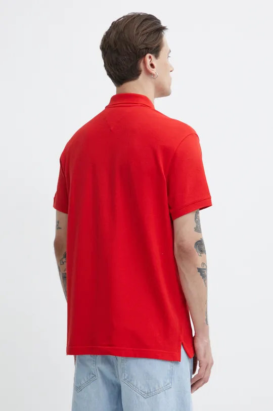 Bavlnené polo tričko Tommy Jeans červená