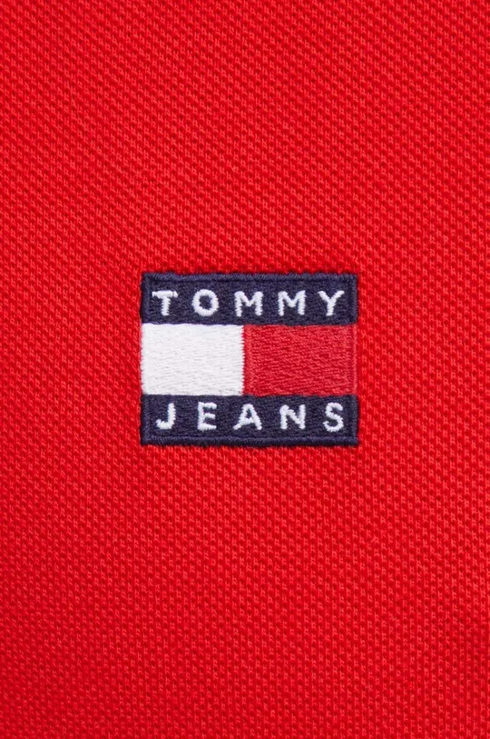κόκκινο Βαμβακερό μπλουζάκι πόλο Tommy Jeans