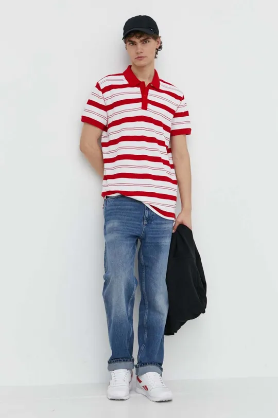 Pamučna polo majica Tommy Jeans crvena