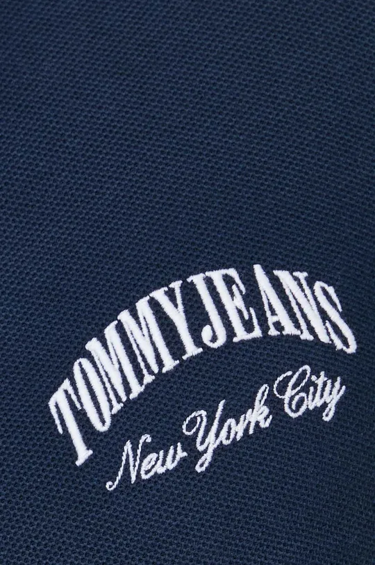 σκούρο μπλε Βαμβακερό μπλουζάκι πόλο Tommy Jeans
