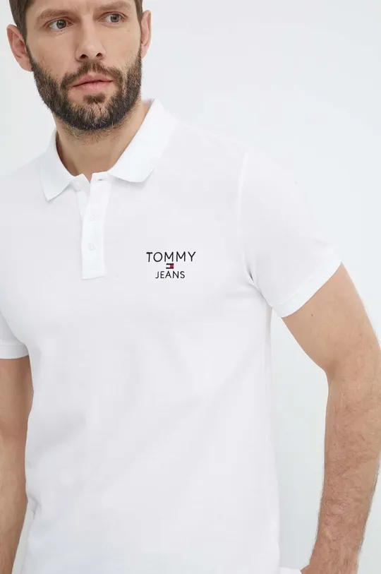 Бавовняне поло Tommy Jeans білий
