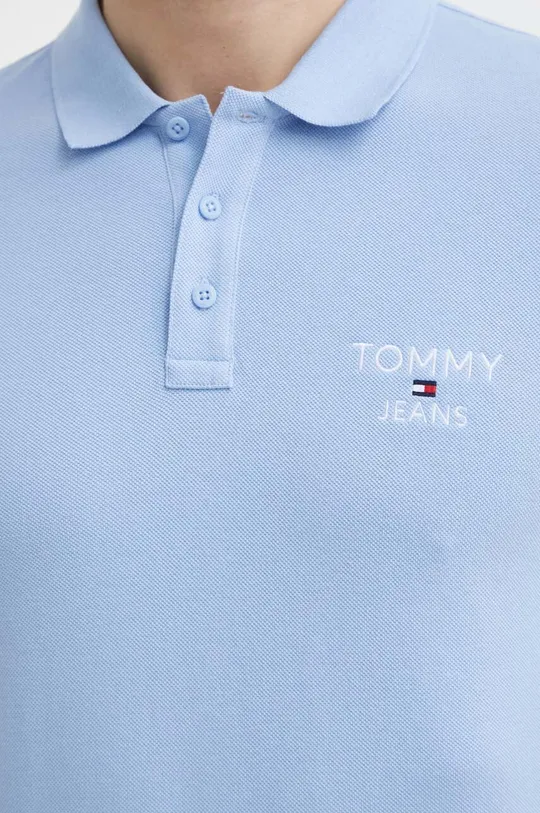 μπλε Βαμβακερό μπλουζάκι πόλο Tommy Jeans
