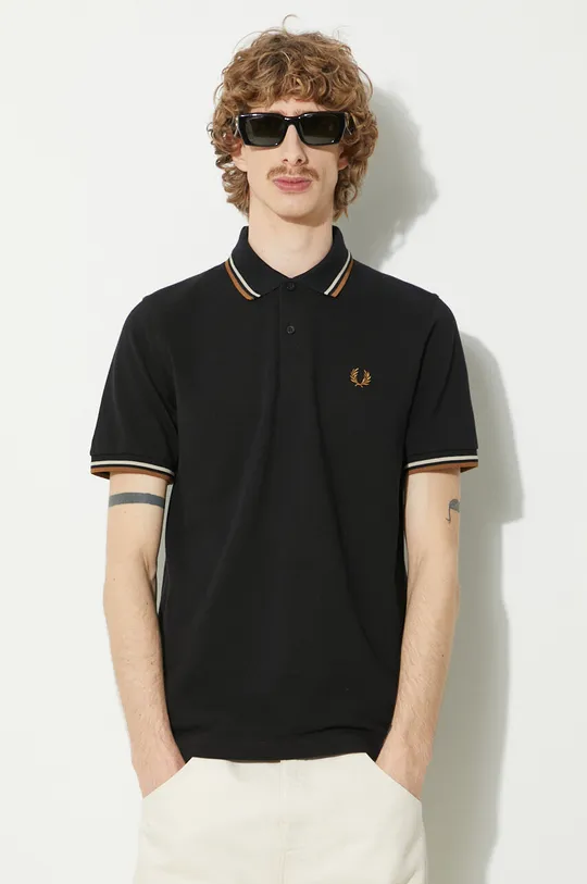 black Fred Perry cotton polo shirt Twin Tipped Shirt Men’s