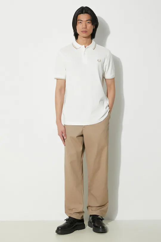 Fred Perry cotton polo shirt Twin Tipped white