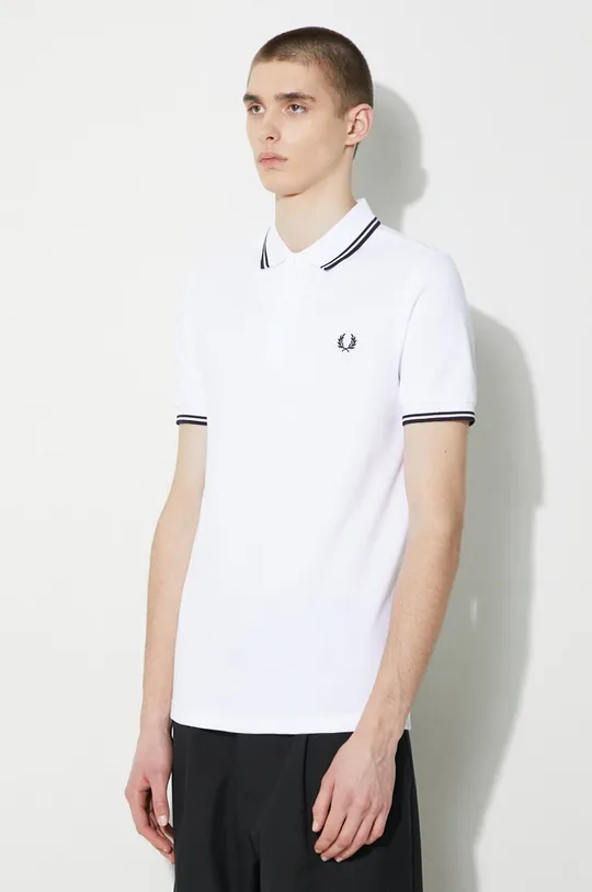 белый Хлопковое поло Fred Perry Twin Tipped Shirt