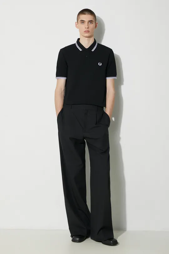 nero Fred Perry polo in cotone Twin Tipped Shirt Uomo