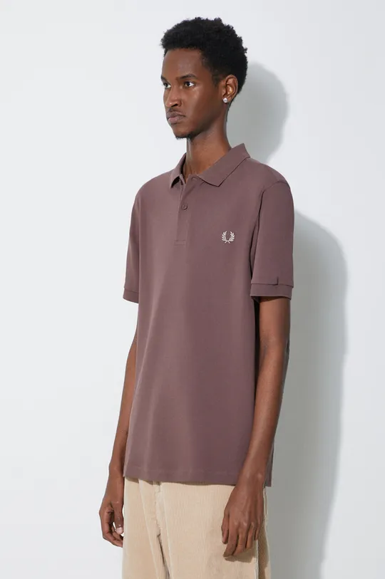 marrone Fred Perry polo in cotone Plain Shirt