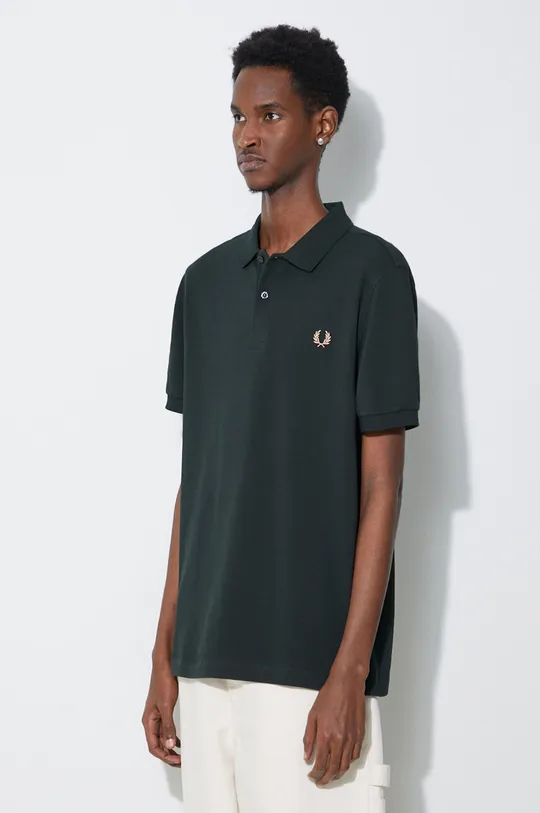 zielony Fred Perry polo bawełniane Plain Shirt