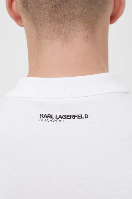 biela Bavlnené polo tričko Karl Lagerfeld