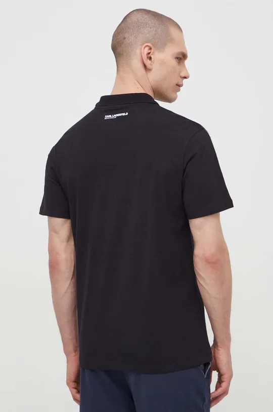Βαμβακερό μπλουζάκι πόλο Karl Lagerfeld μαύρο