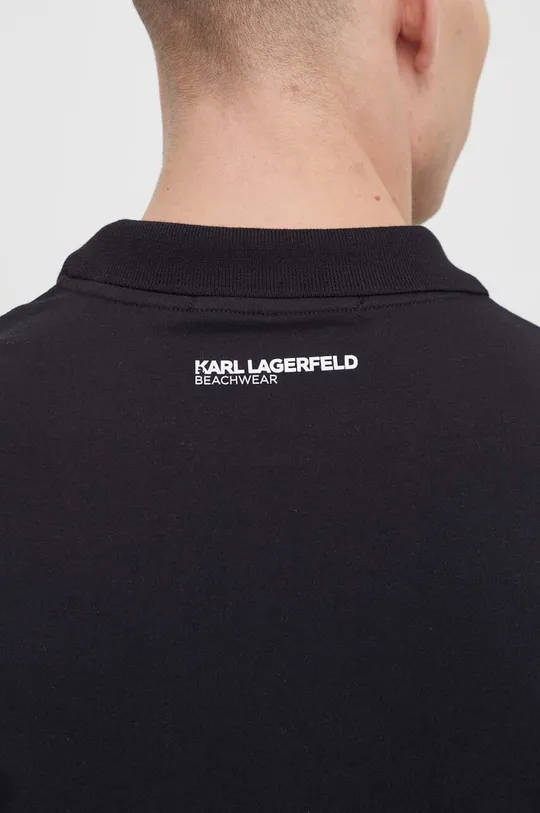 czarny Karl Lagerfeld polo bawełniane