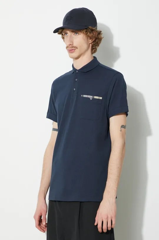 navy Barbour cotton polo shirt Corpatch Polo